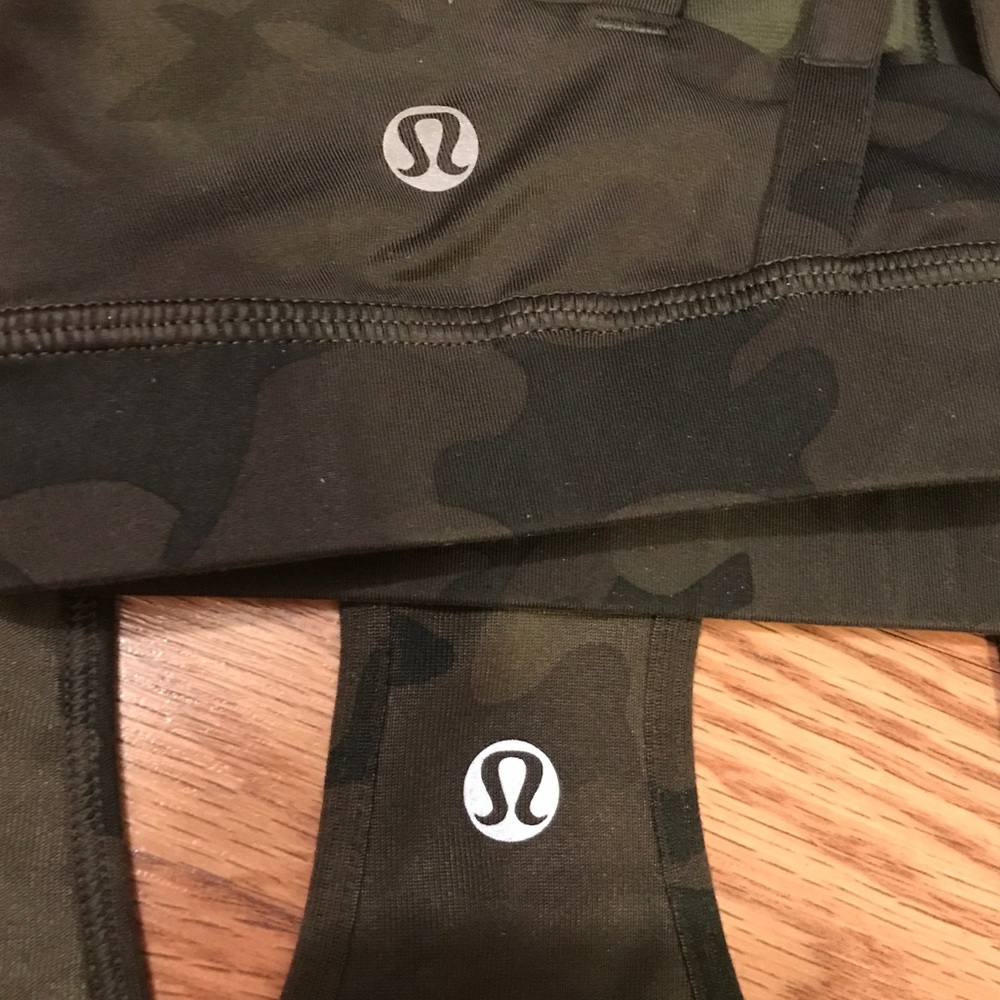 Lululemon RARE SET Camo Tank Top & Flow Bra Size 4 - Picture 3 of 8